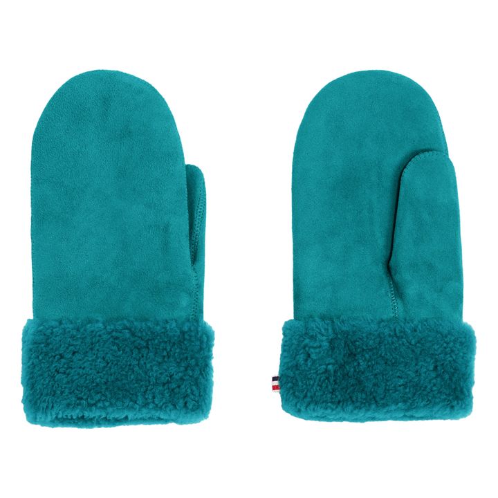 Merino Wool Sheepskin Mittens  - Adult Collection - Forest Green- Product image n°1