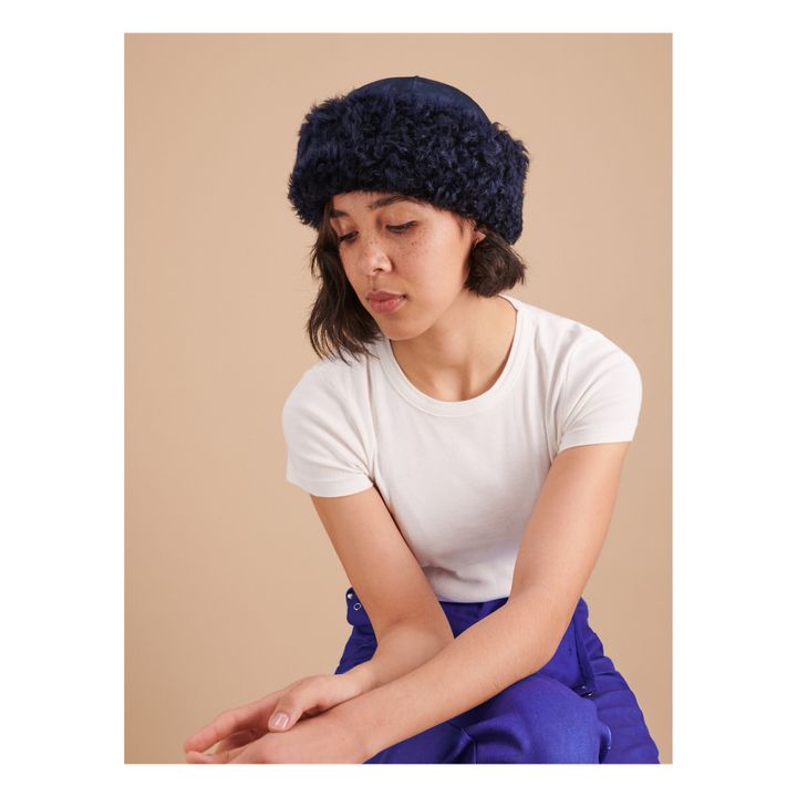 Béarn Shearling Beanie - Adult Collection  | Navy blue- Product image n°1