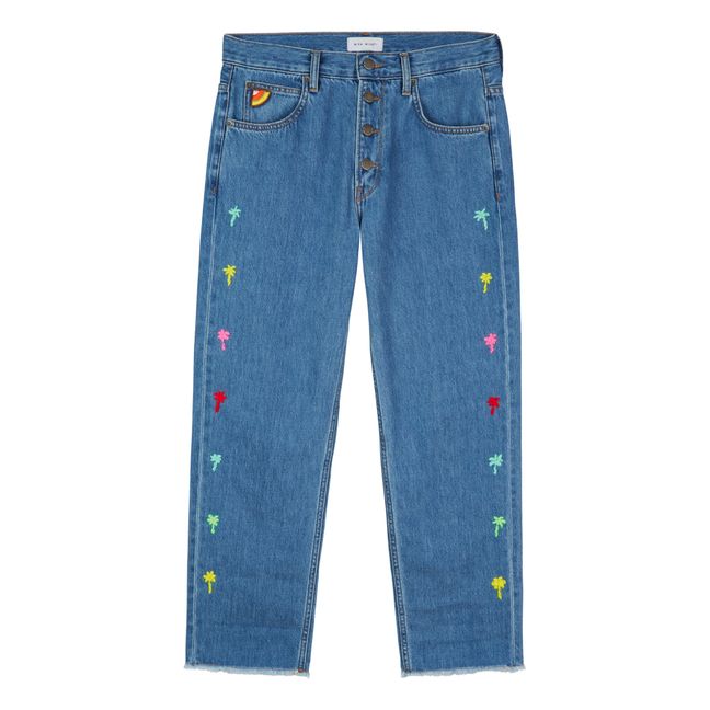 Silver Lake Embroidered Jeans Blue