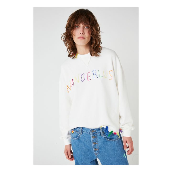Sydney Embroidered Sweatshirt | White- Product image n°2