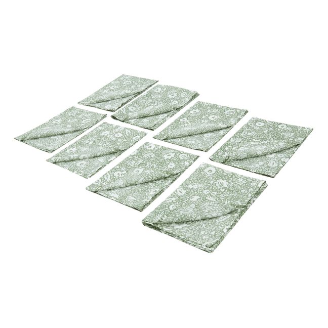 Victor Cotton Napkins - Set of 8 | Green clay