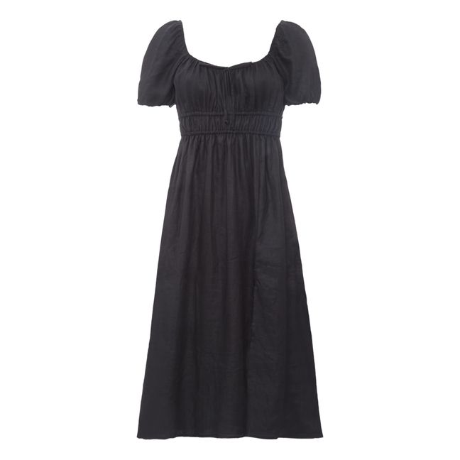 Vestito Midi Terina, in lino Oeko-Tex | Nero