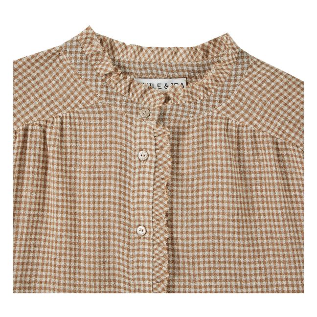 Gingham Viscose and Wool Blouse - Women’s Collection  | Beige