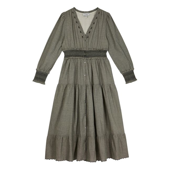 Kleid Minikaromuster  - Damenkollektion  | Grau