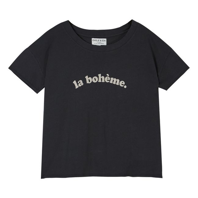 T-Shirt Coton Bio Bohème - Collection Femme - Gris anthracite