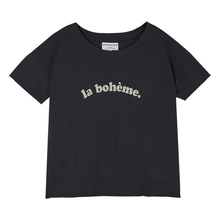 Bohème Organic Cotton T-shirt - Women’s Collection - Charcoal grey- Product image n°0