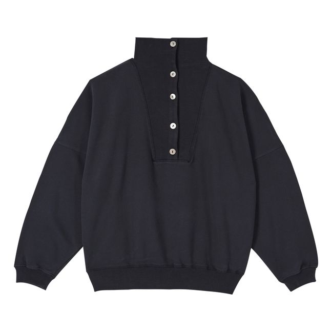 Organic Cotton Turtleneck Sweatshirt - Women’s Collection  | Charcoal grey