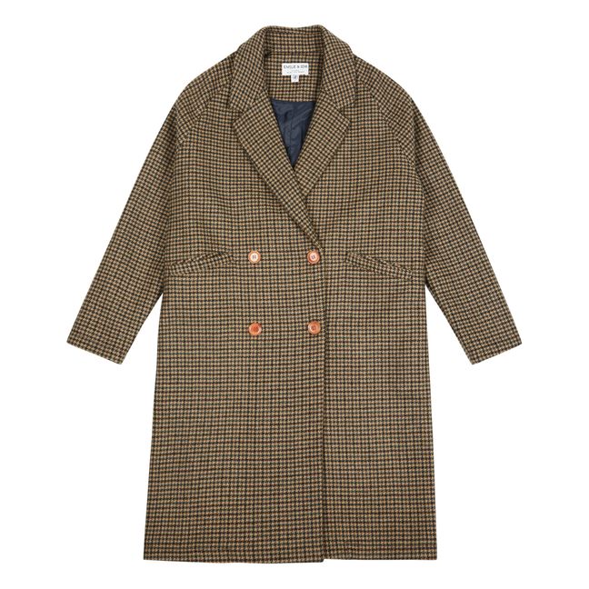 Recycled Wool Houndstooth Coat - Women’s Collection  | Camel