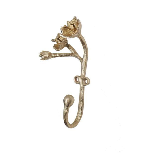 Ava Blossom Matte Brass Coat Hook Gold