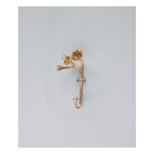 Ava Blossom Matte Brass Coat Hook | Gold
