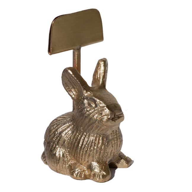 Kartenhalter aus mattem Messing Raffy Rabbit Gold