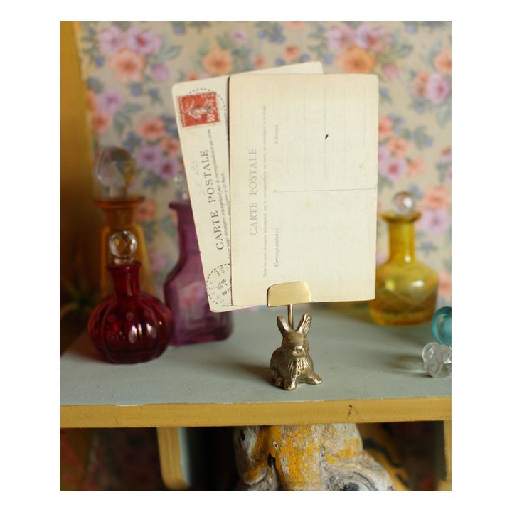 Porte-carte en laiton mat Raffy Rabbit | Gold- Image produit n°3