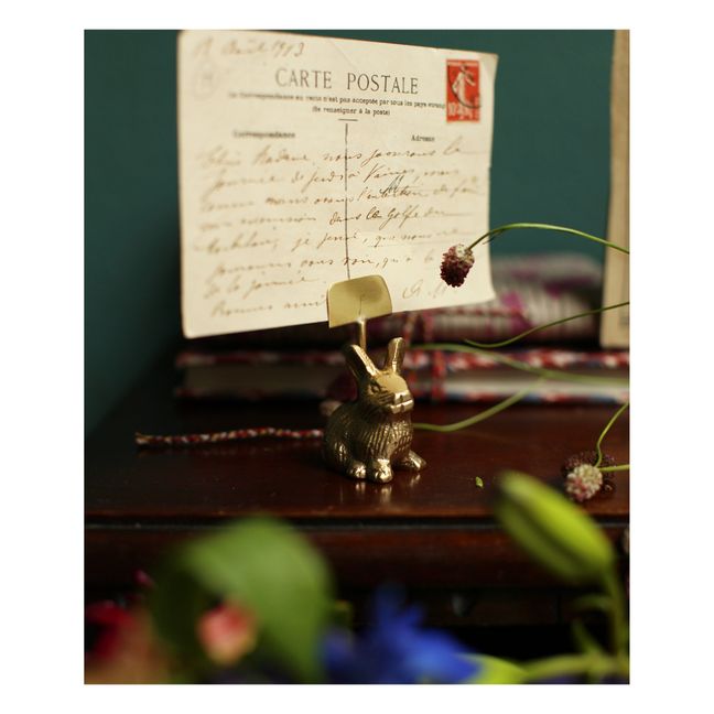 Raffy Rabbit Matte Brass Card Holder Gold