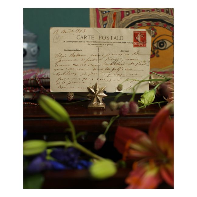 Porte-carte en laiton mat Oda Star | Gold