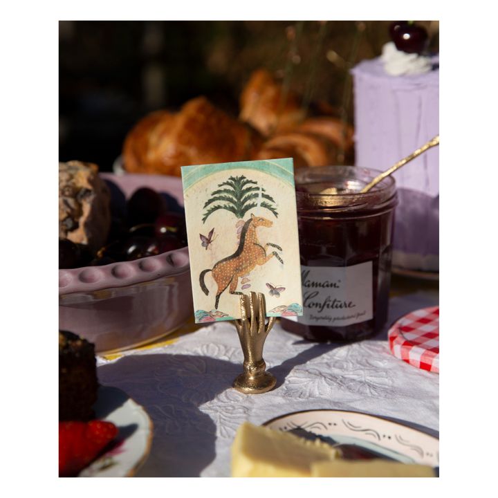 Jana Hand Matte Brass Card Holder | Gold- Product image n°2