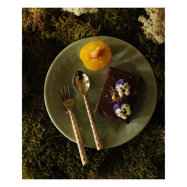 Chameli Dessert Cutlery - Set of 2 | Gold