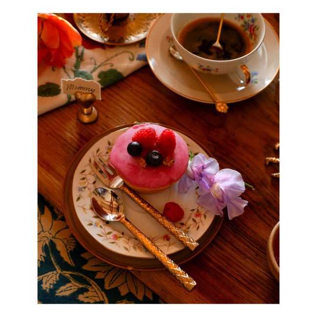 Cubiertos de postre Chameli - Juego de 2 | Gold