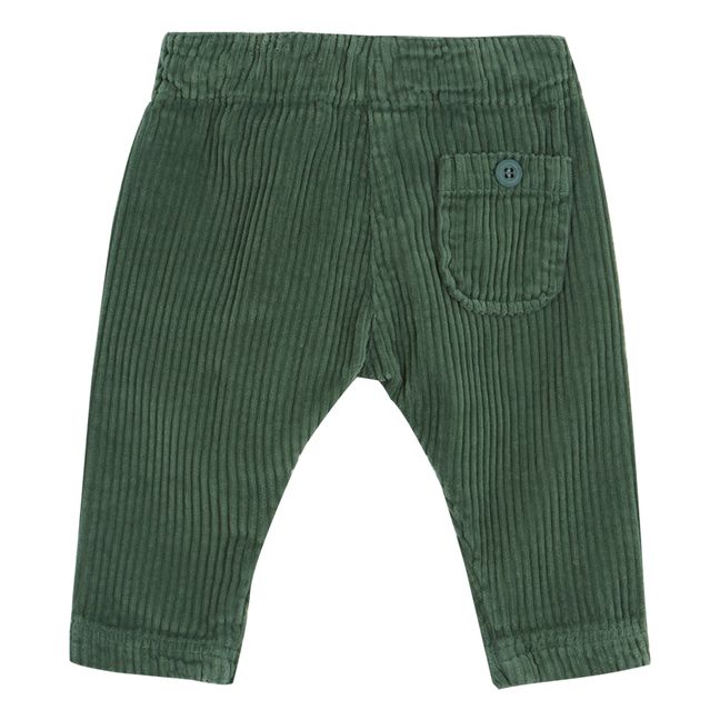 Button-Up Corduroy Trousers | Green
