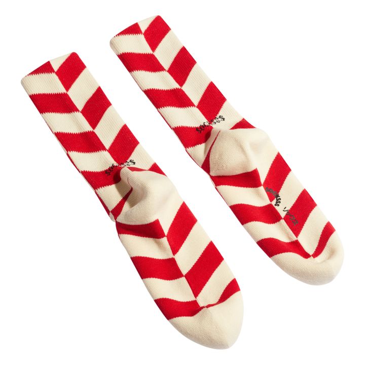 Organic Cotton Herringbone Socks Red- Product image n°2