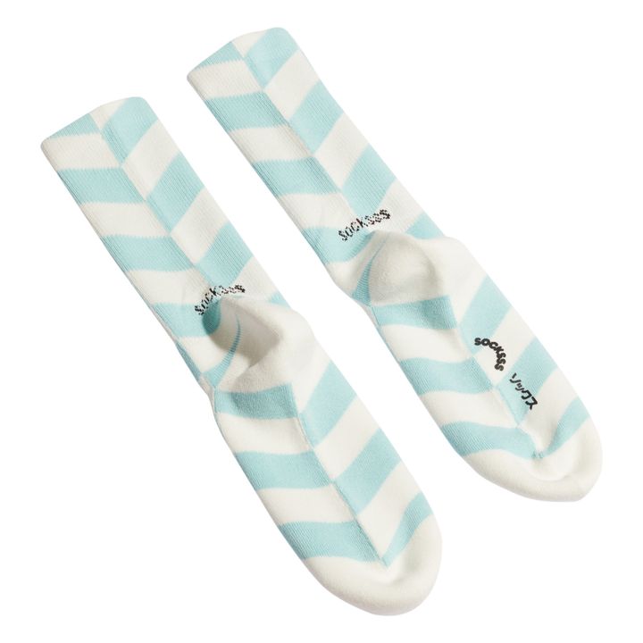 Organic Cotton Herringbone Socks Light blue- Product image n°2