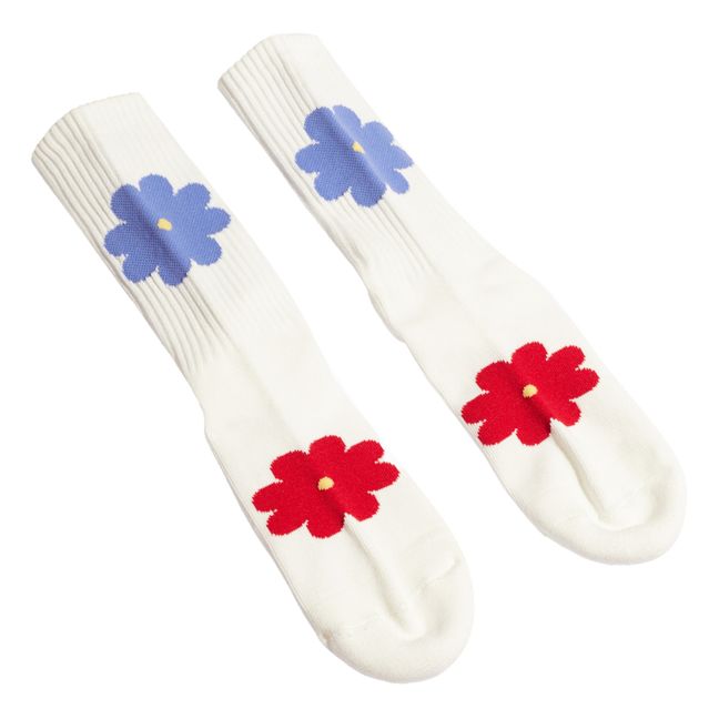 Organic Cotton Flower Socks Blanco