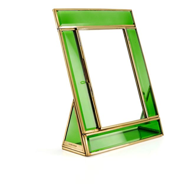 Cadre photo en verre et laiton Bonnie | Vert émeraude