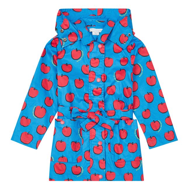 Recycled Polyester and Organic Cotton Apple Raincoat Azul