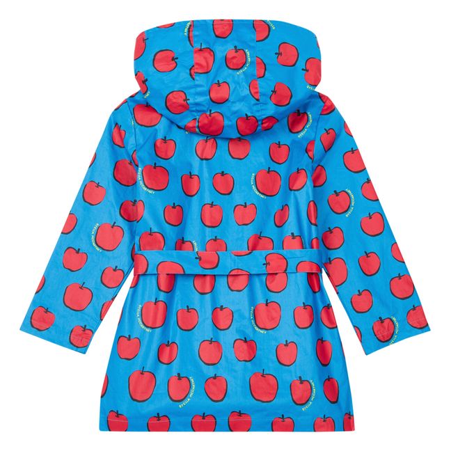 Recycled Polyester and Organic Cotton Apple Raincoat | Blue