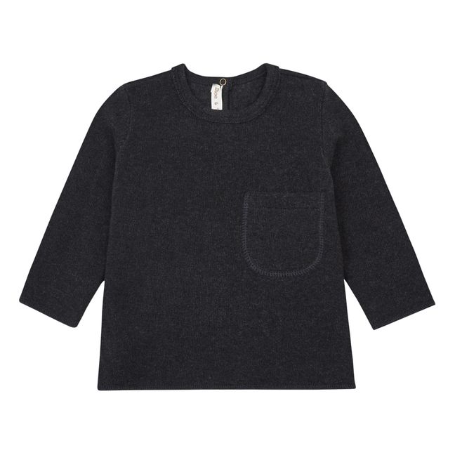 Pull Maille Poche Gris anthracite