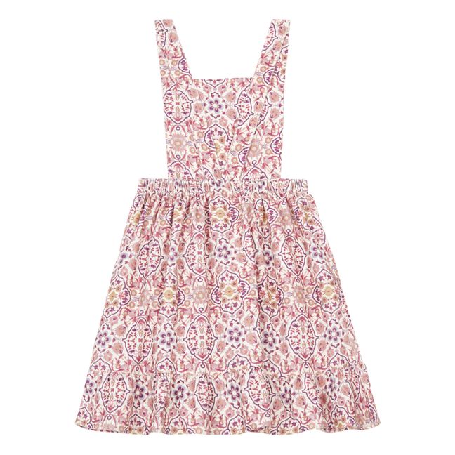 Floral Corduroy Apron Dress | Pink
