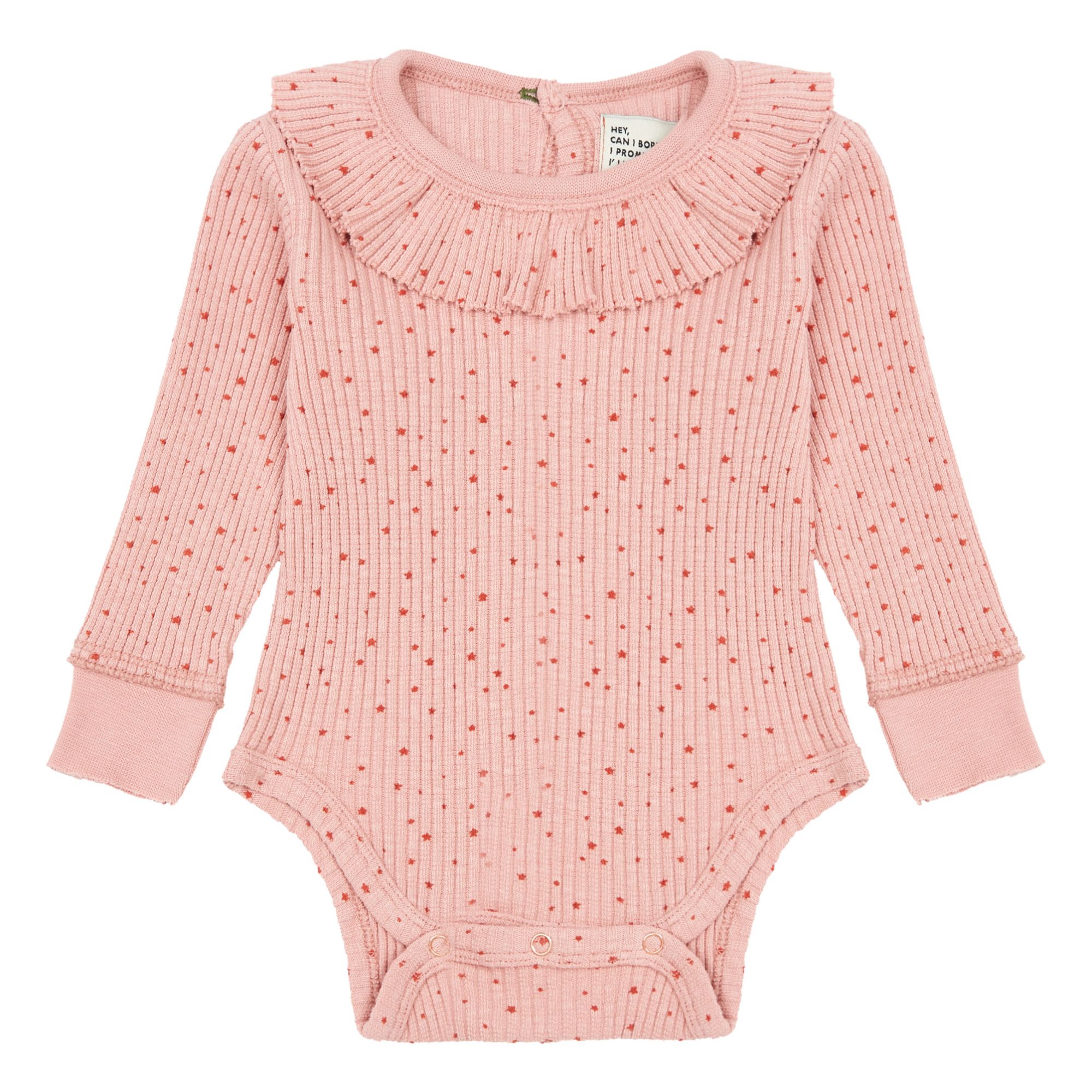 Long Sleeve Star Baby Bodysuit | Pink- Product image n°0