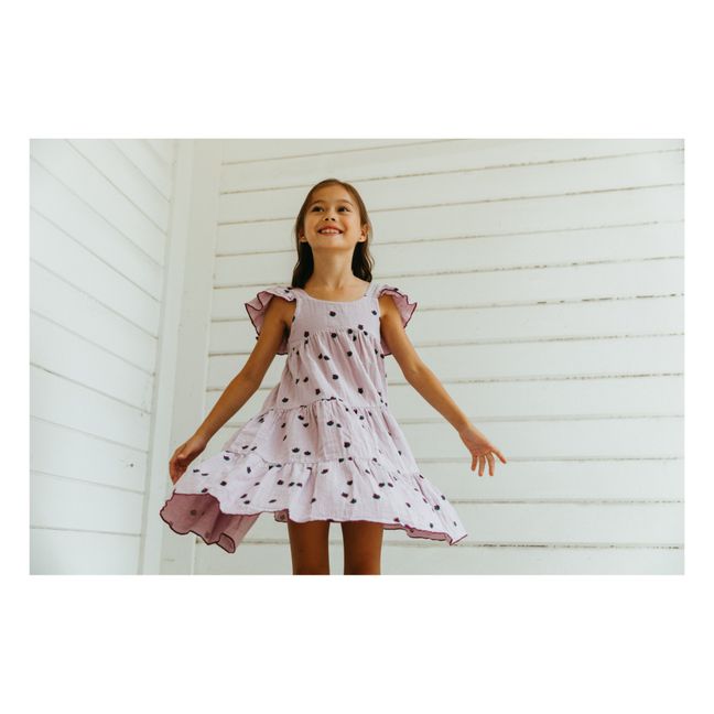 Floral Cotton Muslin Dress | Mauve