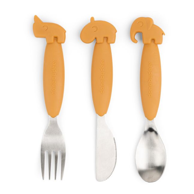 Deer Friends Easy-Grip Cutlery | Mustard