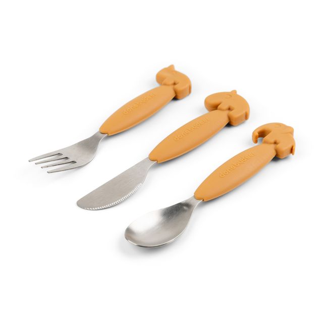 Deer Friends Easy-Grip Cutlery | Mustard