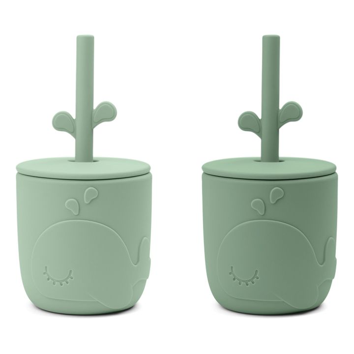 Wally cup and straw - Set of 2 | Green- Product image n°0