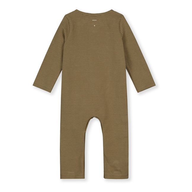 Organic Cotton Button-Up Jumpsuit Olive green