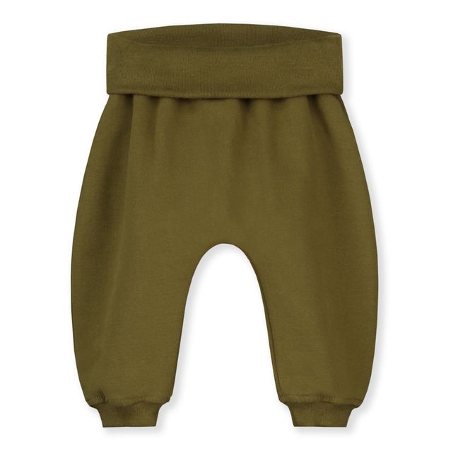 Organic Cotton Baby Joggers Olive green