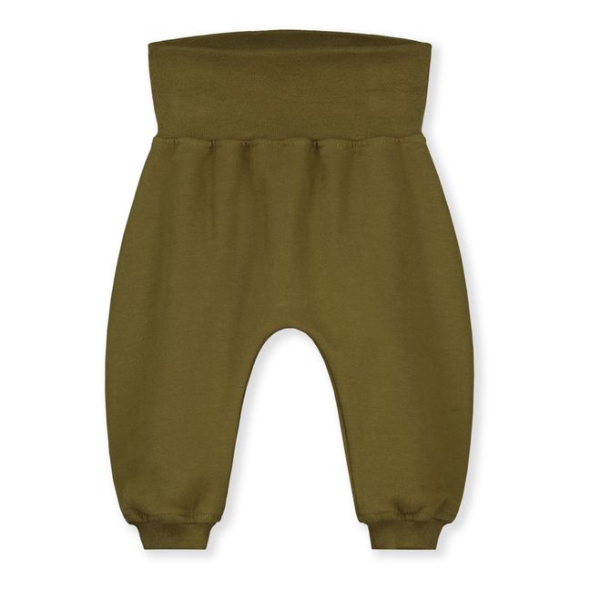 Organic Cotton Baby Joggers Olive green
