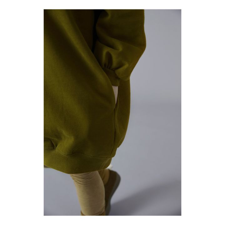 Robe Coton Bio Vert olive- Image produit n°4