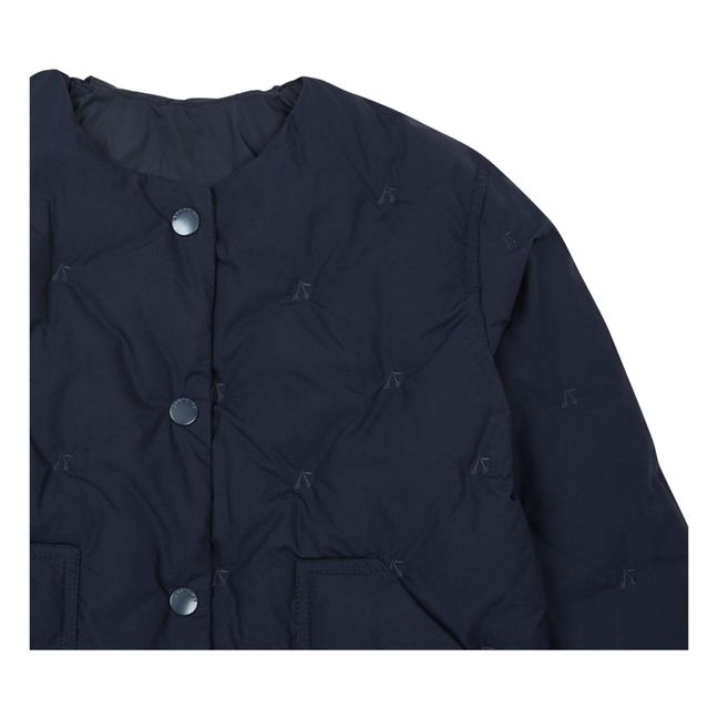 Baila Lightweight Cherry Puffer Jacket | Navy blue
