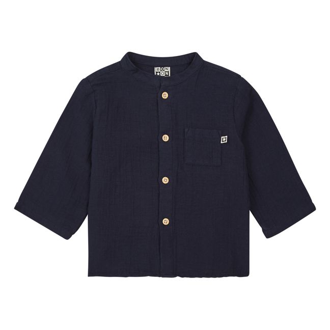 Chemise Gaze de Coton Bio Inter | Bleu marine