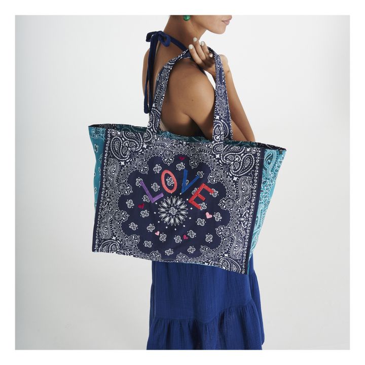 Love Maxi Tote Bag | Navy blue- Product image n°1