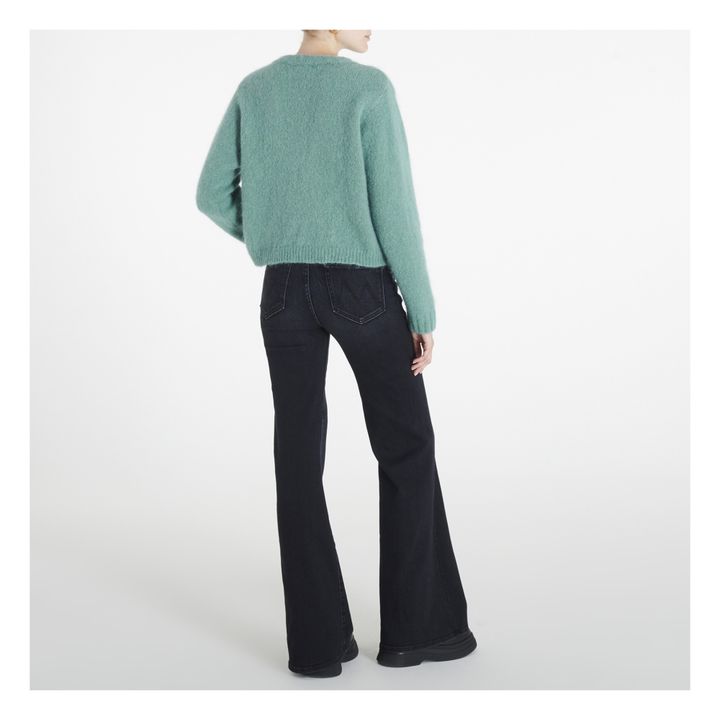 Pinobery Cropped Sleeve Mohair Jumper | Green- Product image n°5