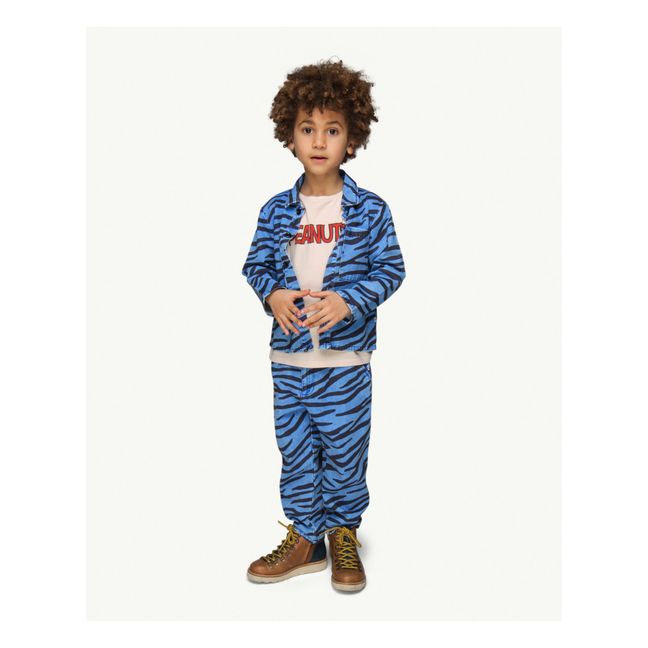 Zebra Print Shirt | Blau