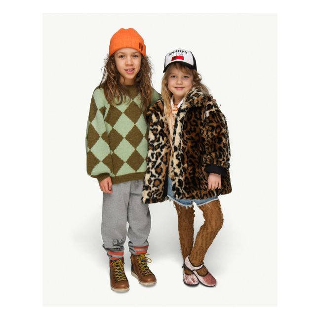 Manteau Façon Fourrure Leopard | Marron