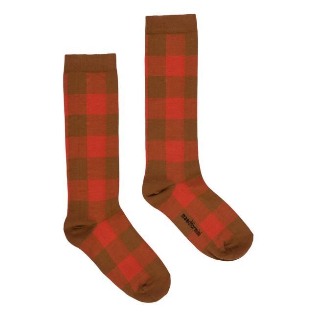 Checked Socks | Brown
