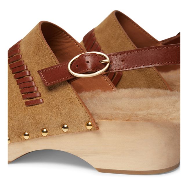 Gefüllte Clogs 40MM Wildleder | Beige