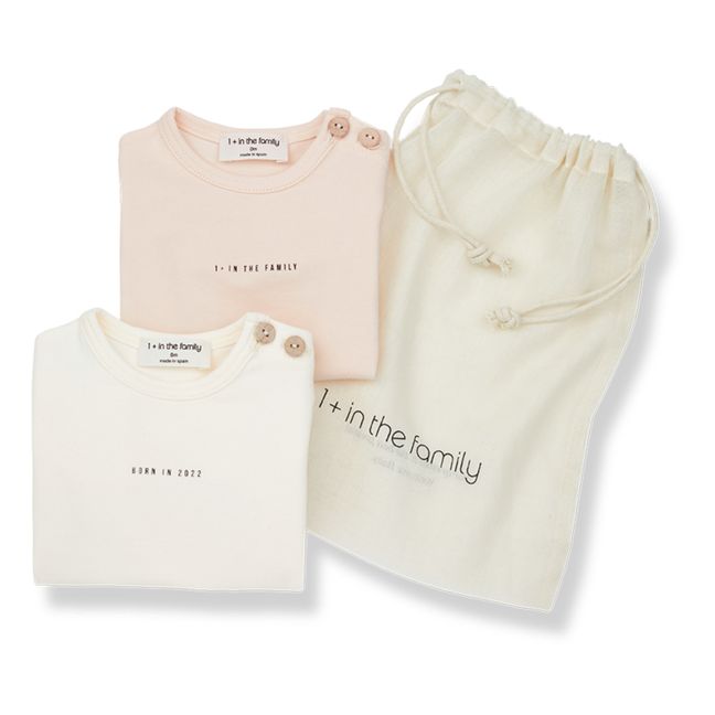 Lis Organic Cotton Baby Bodysuits - Set of 2 Powder pink