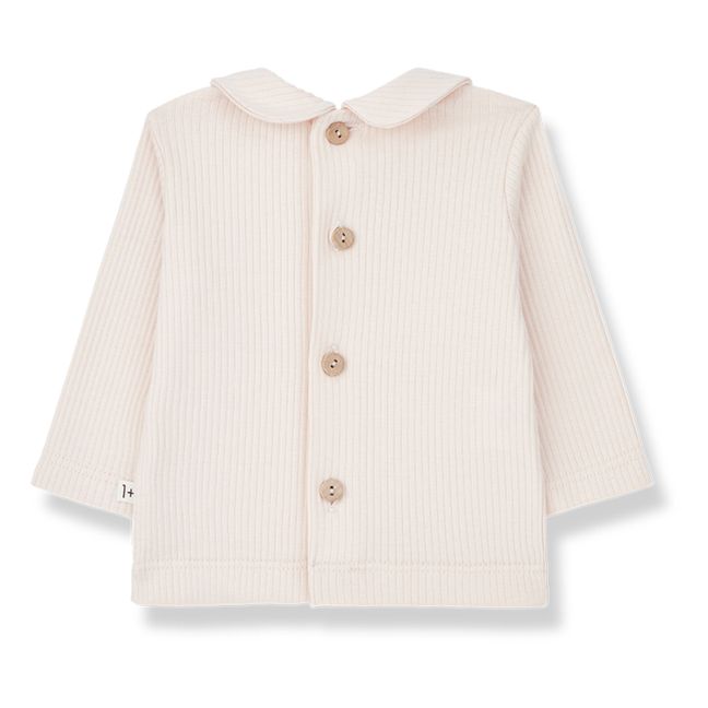 Colette Peter Pan Collar Ribbed Blouse | Rosa Polvo