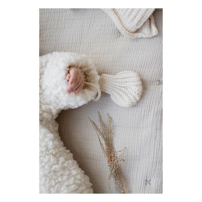 Leda Woollen Newborn Mittens | Ecru